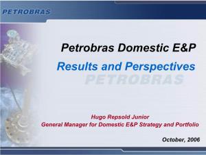 Petrobras Domestic E&P Results and Perspectives
