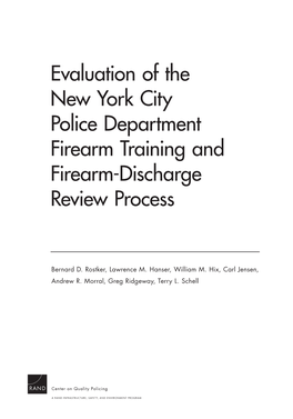 Evaluation of the New York City Police Department Firearm Training and Firearm-Discharge Review Process