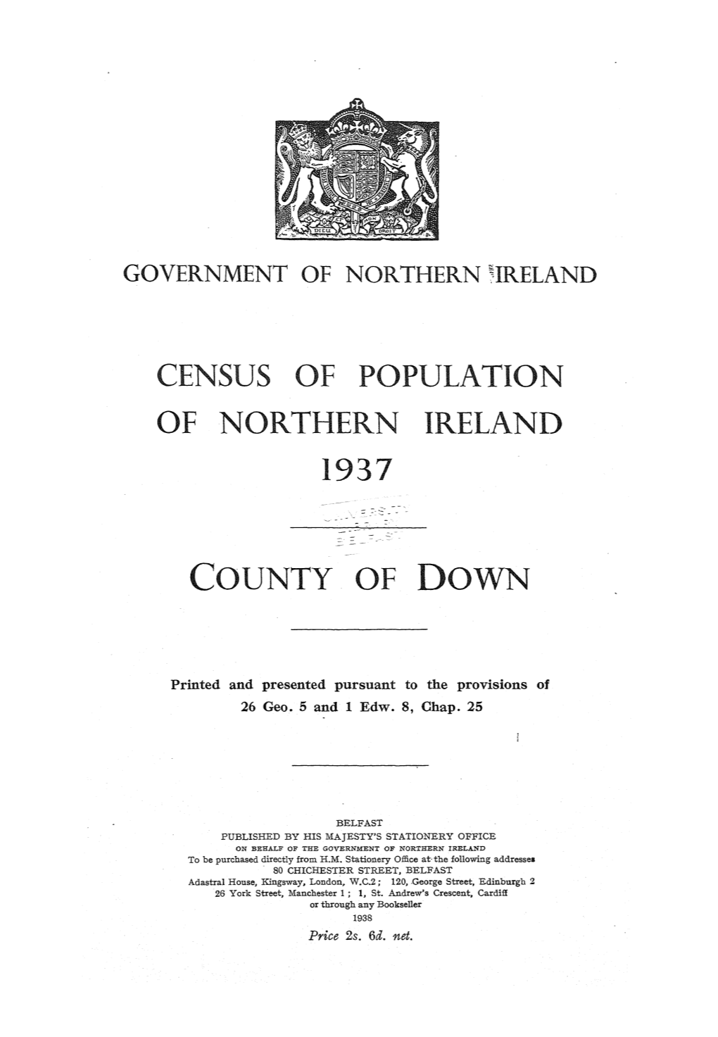 1937 Census County Down Report