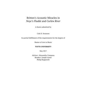 Britten's Acoustic Miracles in Noye's Fludde and Curlew River