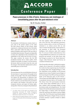 Peace Processes in Côte D'ivoire
