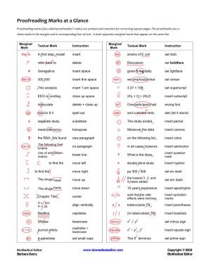 Proofreading Marks at a Glance