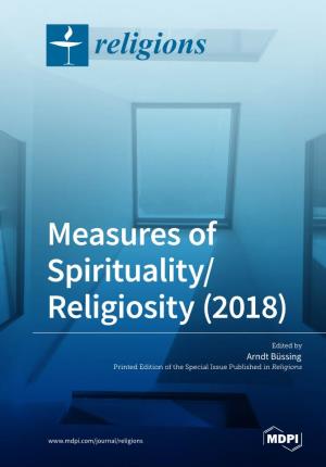 Measures of Spirituality/ Religiosity (2018)