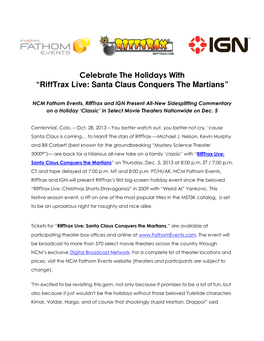 Rifftrax Live: Santa Claus Conquers the Martians ”