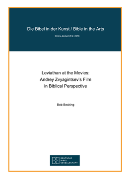 Die Bibel in Der Kunst / Bible in the Arts Leviathan