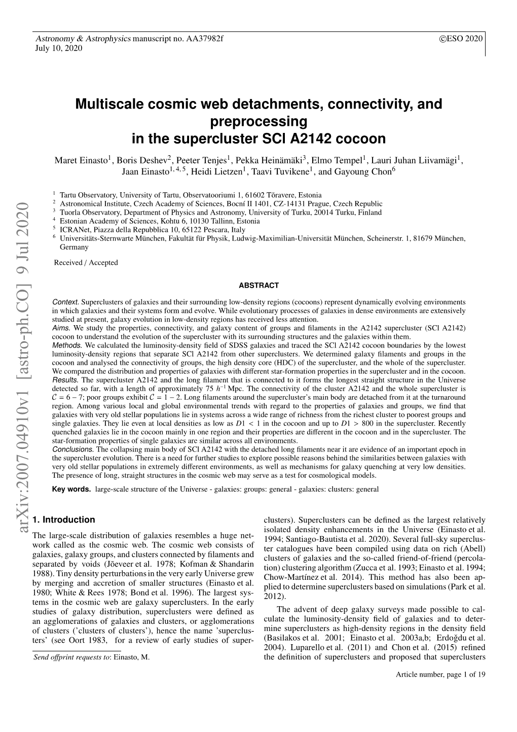 Multiscale Cosmic Web Detachments, Connectivity, and Preprocessing in the Supercluster Scl A2142 Cocoon