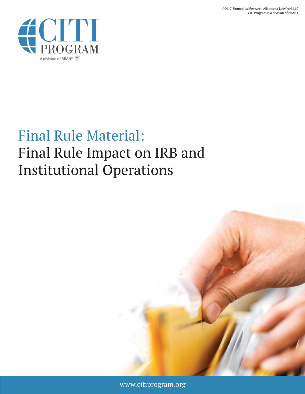 Final Rule Impact on IRB and Institutional Operations