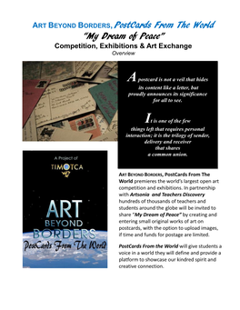 ART BEYOND BORDERS, Postcards from the World “My Dream of Peace” Competition, Exhibitions & Art Exchange Overview