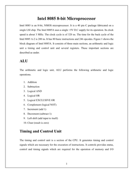 Intel 8085 8-Bit Microprocessor