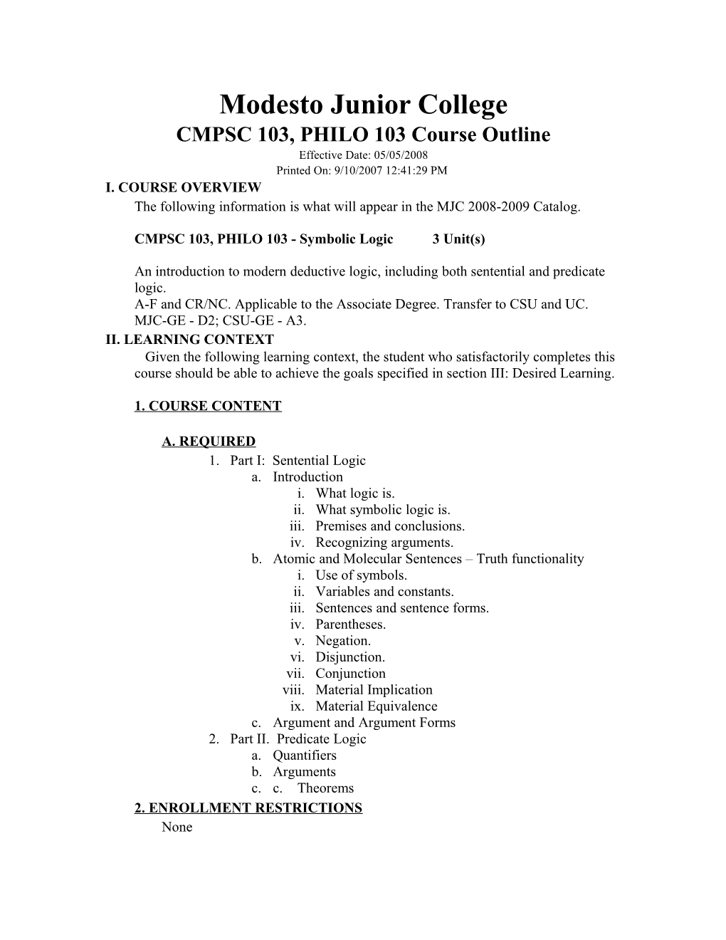 Curricuweb - CMPSC 103, PHILO 103