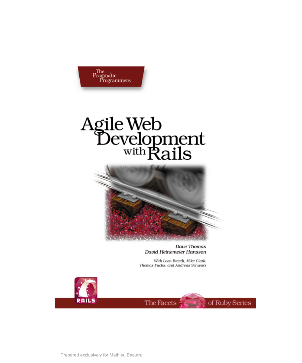 Agile Web Development with Rails a Pragmatic Guide