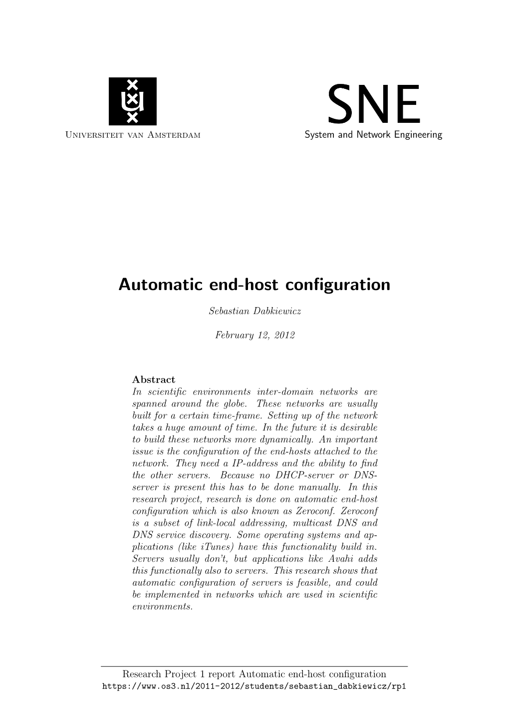 Automatic End-Host Configuration