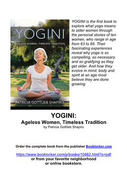 YOGINI: Ageless Women, Timeless Tradition by Patricia Gottlieb Shapiro