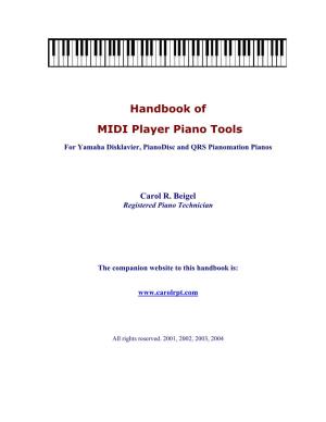 Handbook of MIDI Player Piano Tools