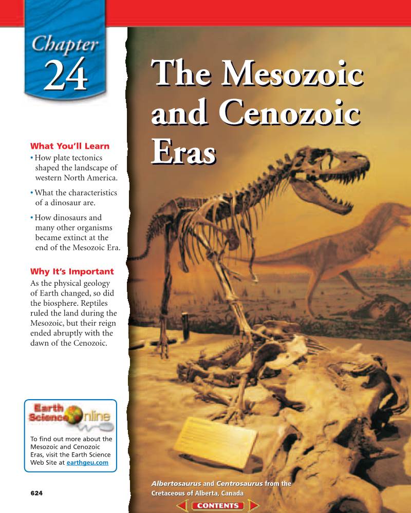 The Mesozoic and Cenozoic Eras, Visit the Earth Science Web Site at Earthgeu.Com