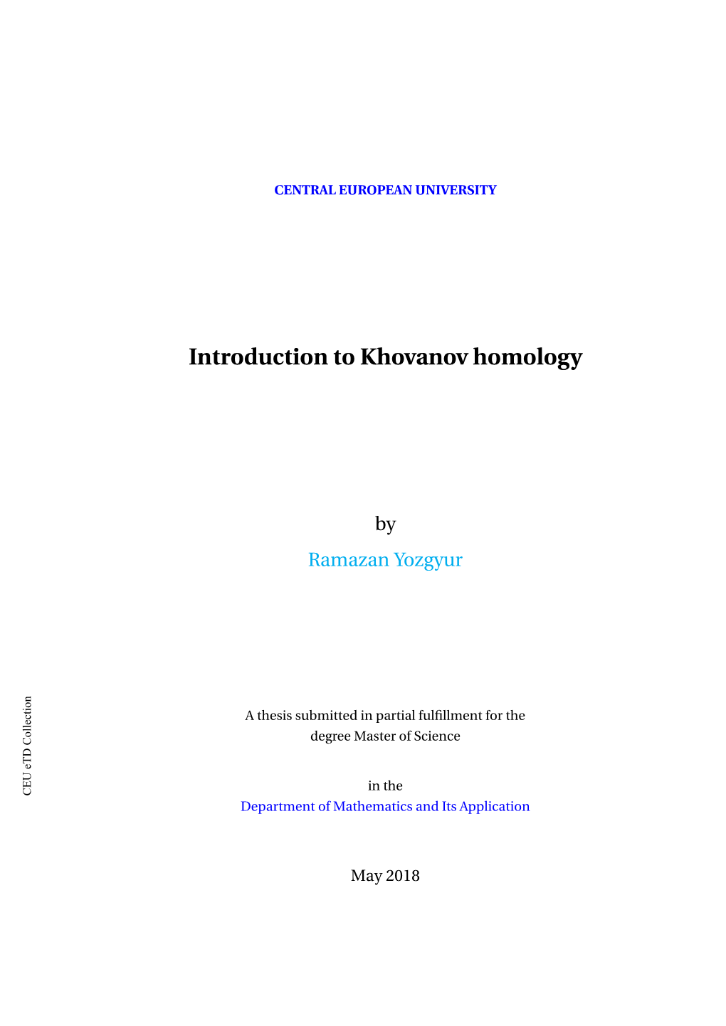 Introduction to Khovanov Homology