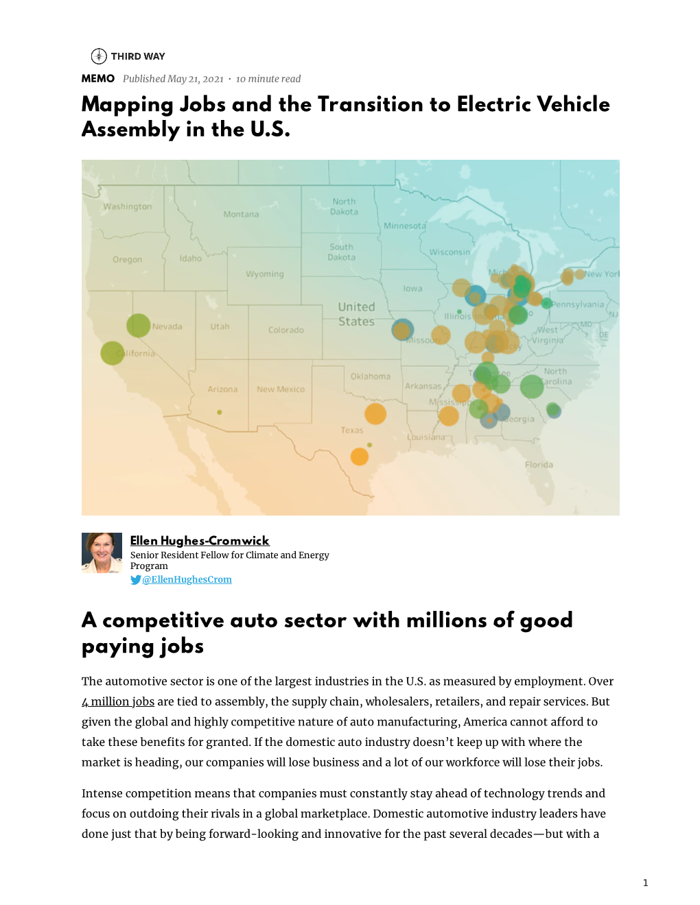 Mapping Jobs and the Transition to Electric Vehicle Assembly in the U.S