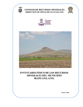 Inventario Físico De Los Recursos Minerales Del Municipio Irapuato, Gto