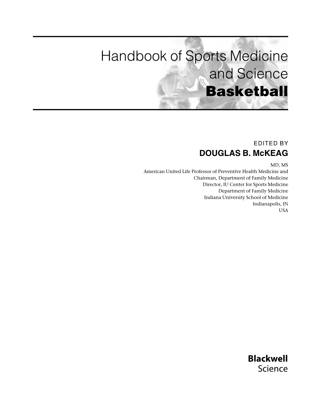 Handbook of Sports Medicine and Science Basketball