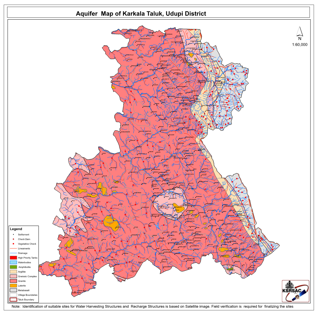 Aquifer Map of Karkala Taluk, Udupi District