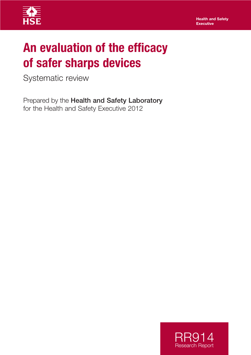 RR914 Research Report Health and Safety Executive