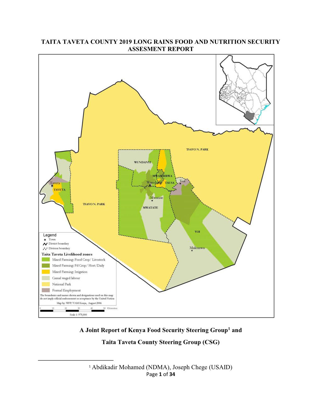 Taita Taveta County 2019 Long Rains Food and Nutrition Security Assesment Report