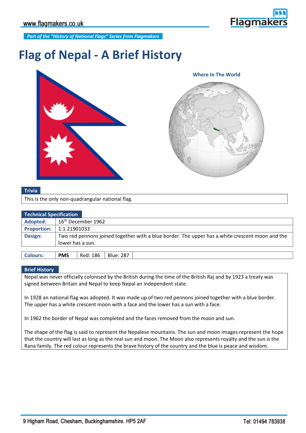Flag of Nepal - a Brief History