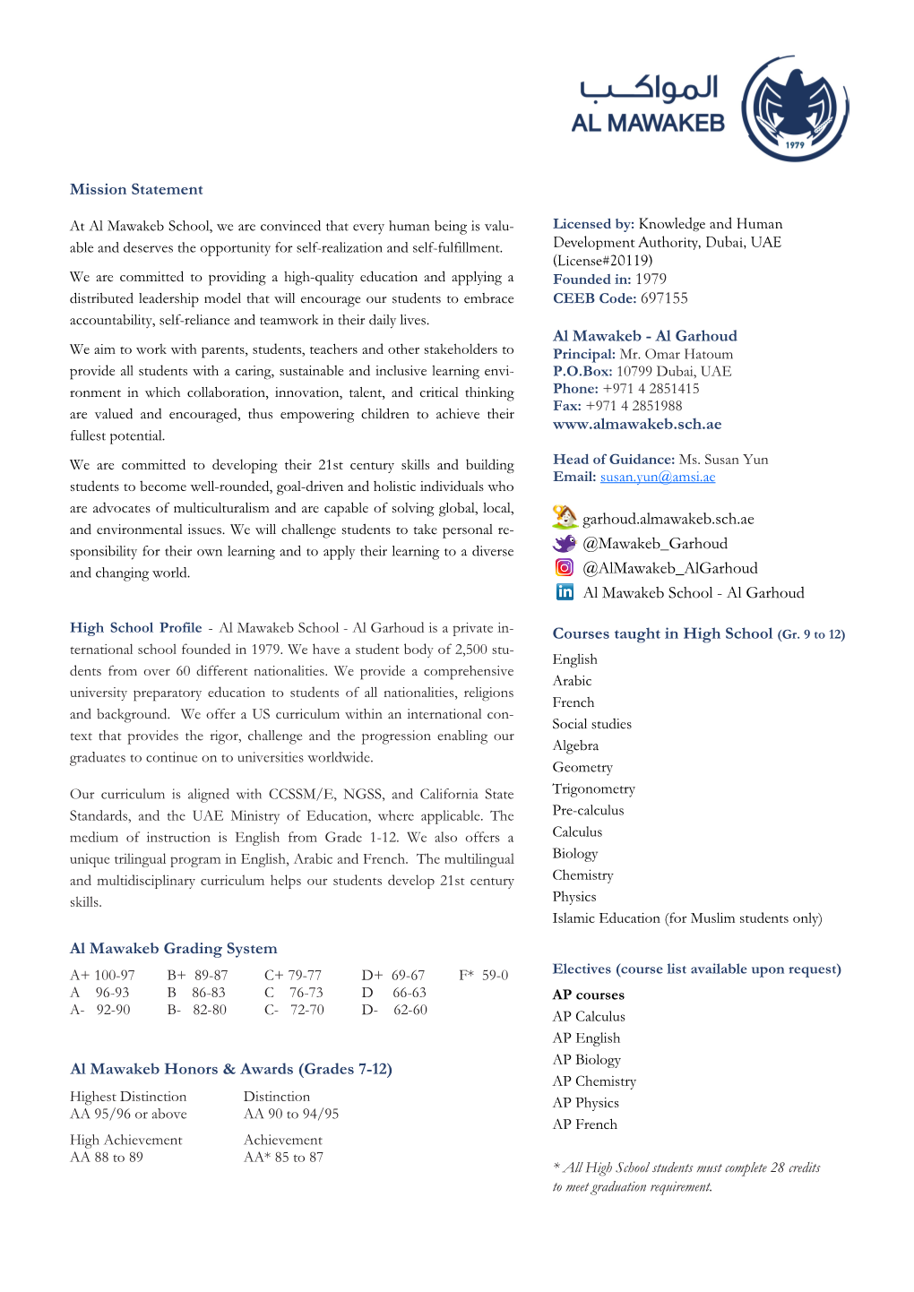 180114 Al Mawakeb School Profile-Al Garhoud.Pub