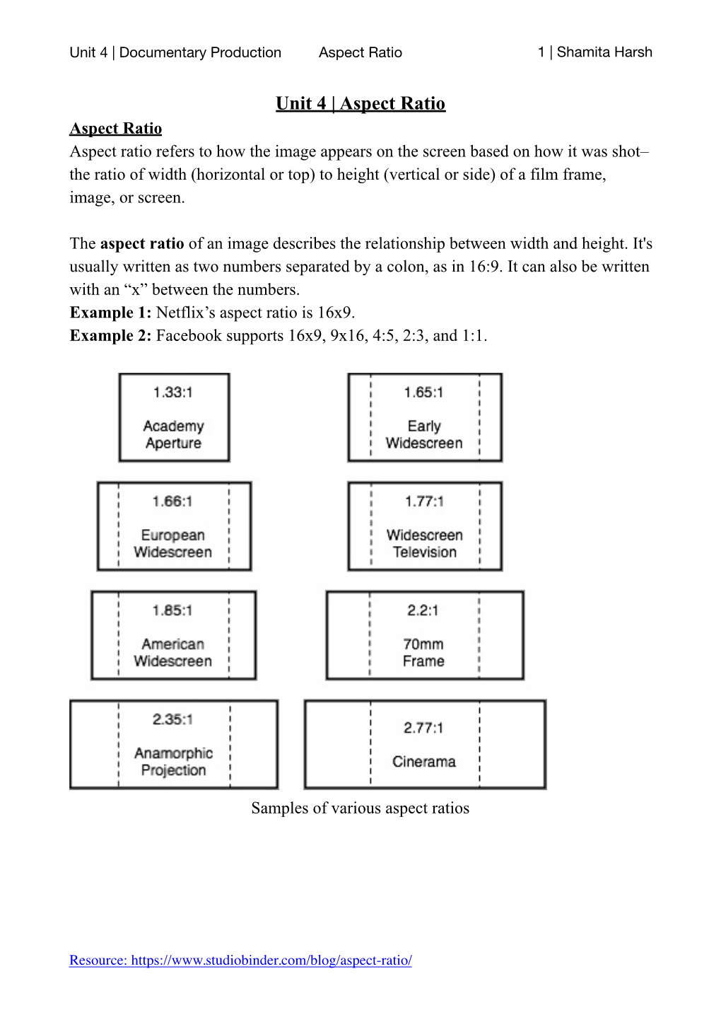 Aspect Ratio �1 | Shamita Harsh