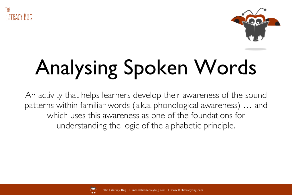 Analysing Spoken Words
