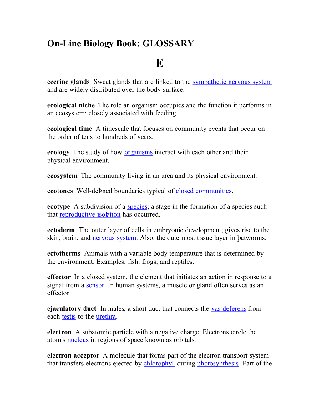 Glossary Biology E