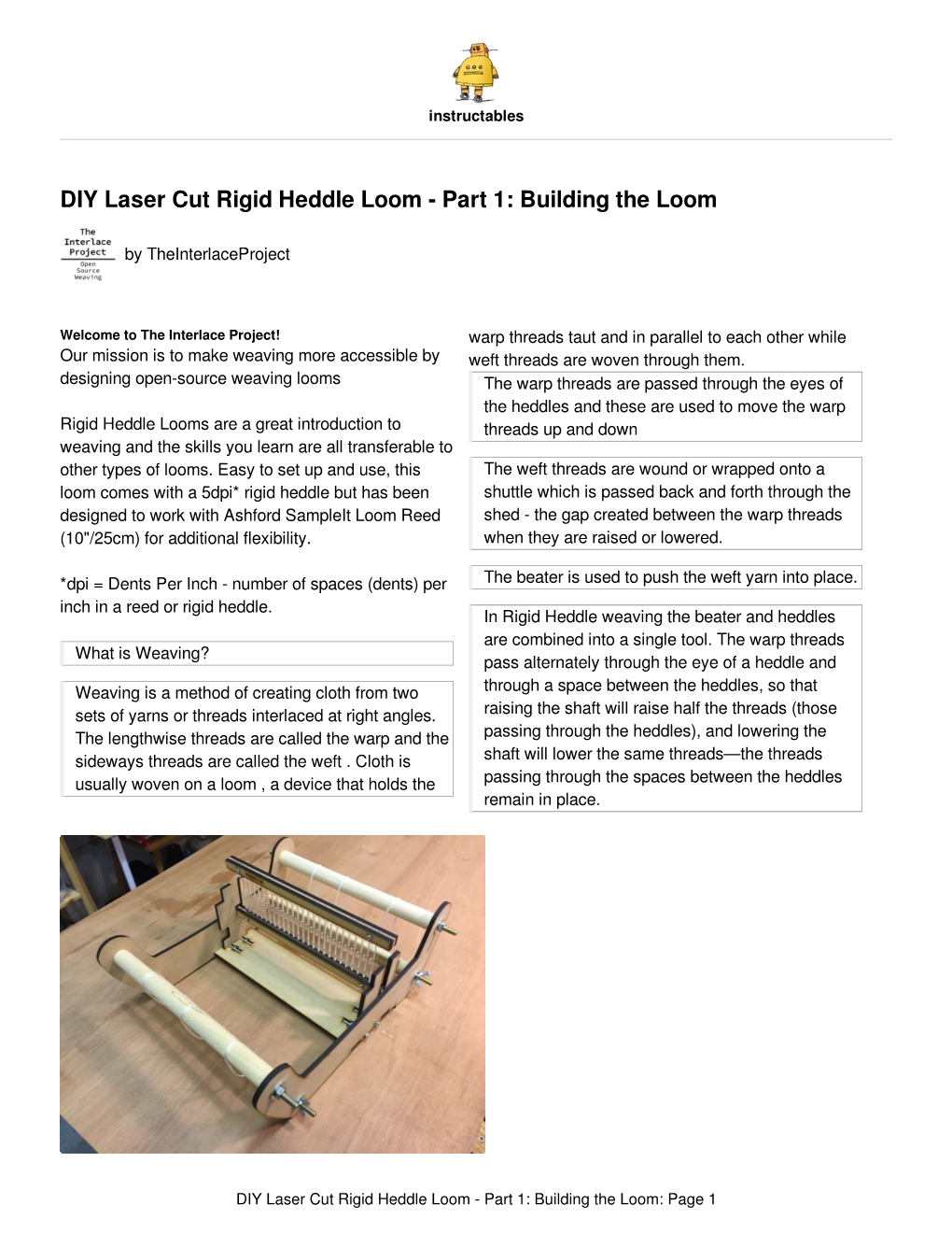 DIY Laser Cut Rigid Heddle Loom - Part 1: Building the Loom