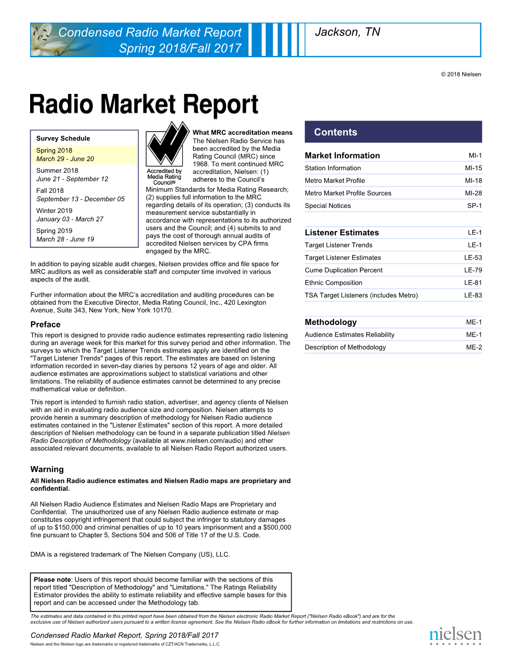 Condensed Radio Market Report Spring 2018/Fall 2017