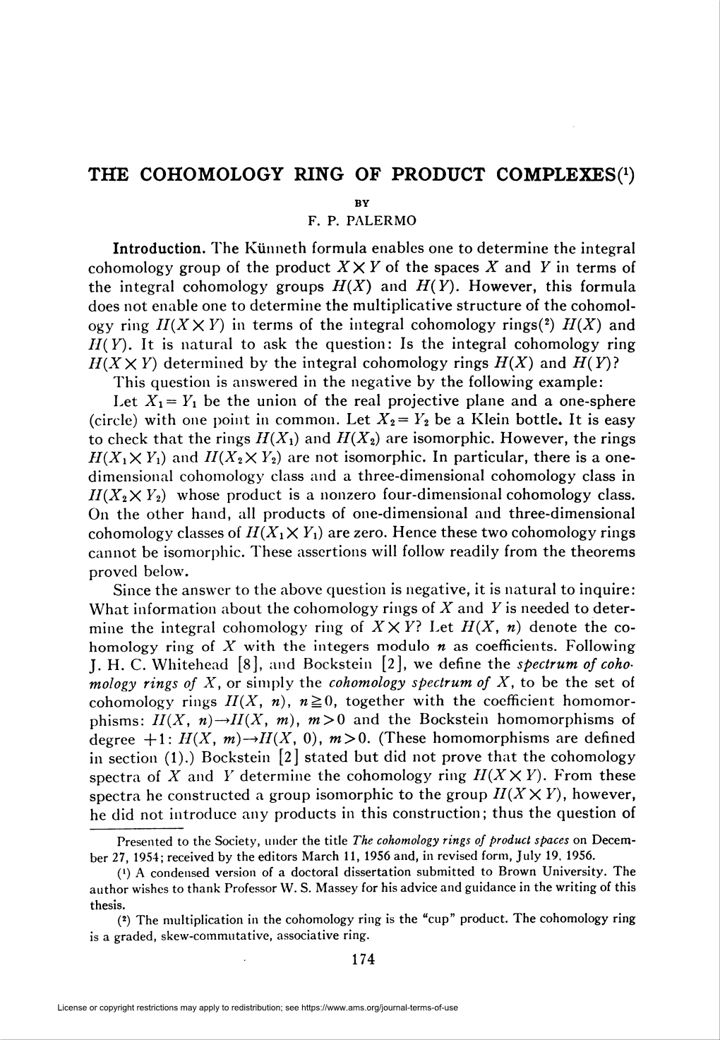 The Cohomology Ring of Product Complexes^)