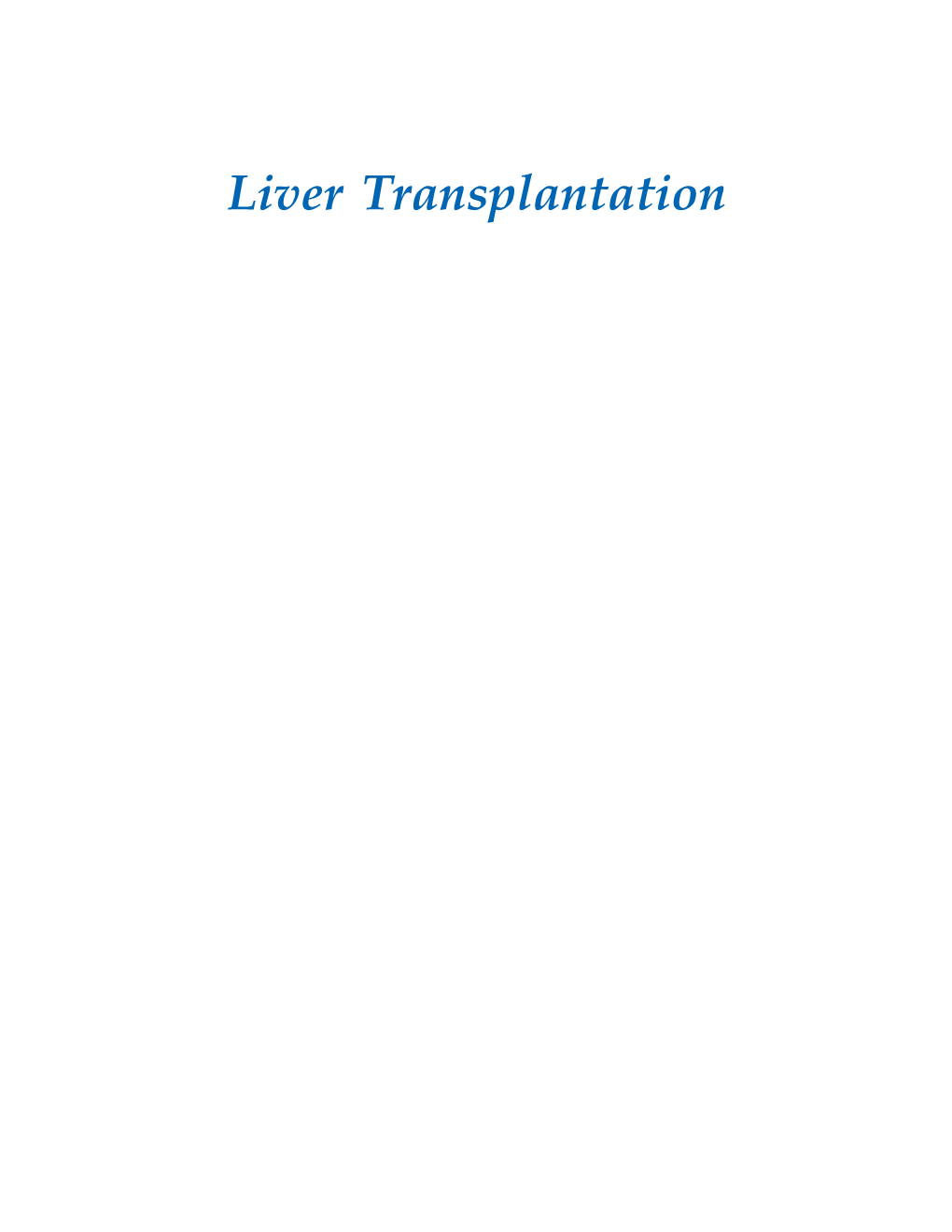 Liver Transplantation