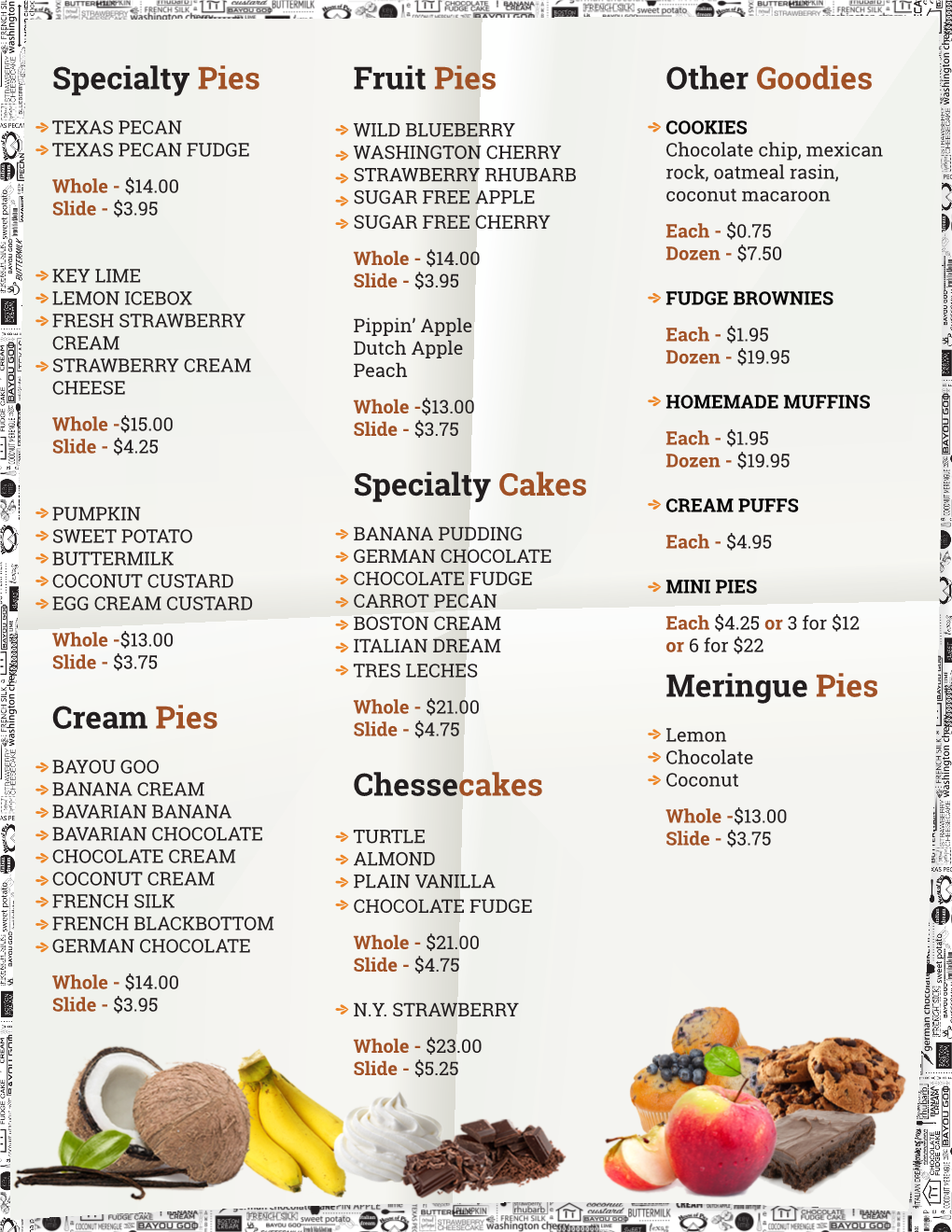 Desserts Page