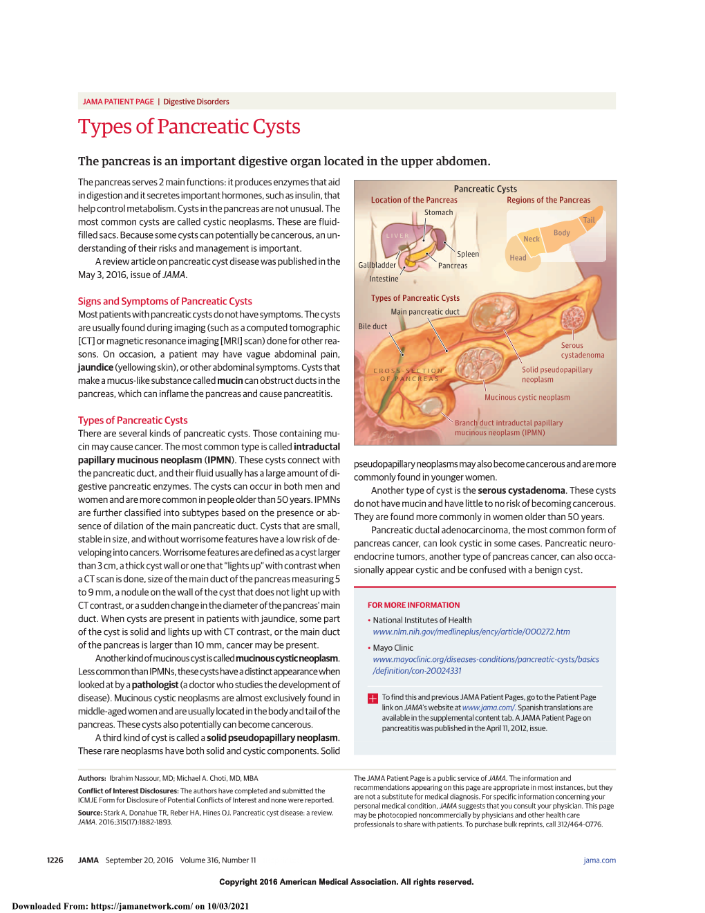 Types of Pancreatic Cysts