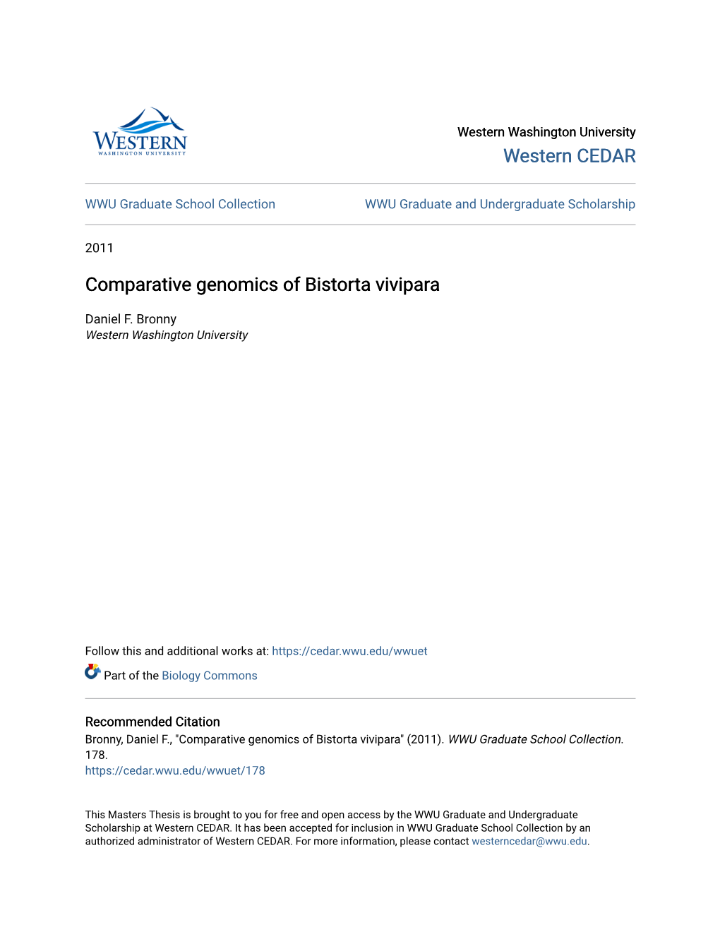 Comparative Genomics of Bistorta Vivipara