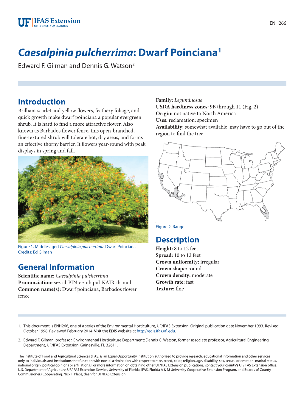 Caesalpinia Pulcherrima: Dwarf Poinciana1 Edward F