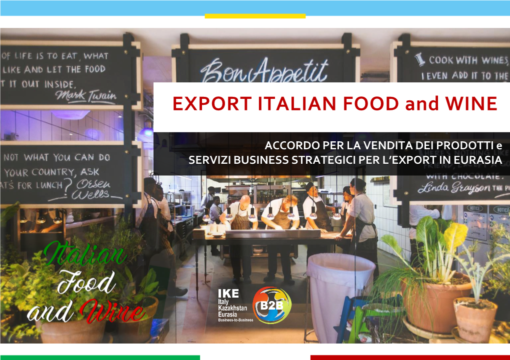 EXPORT ITALIAN FOOD and WINE