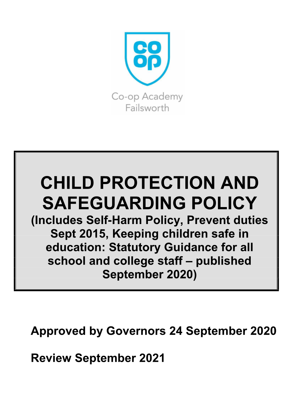 Child Protection and Safeguarding Policy