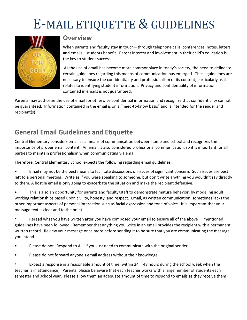 E‐Mail Etiquette &Guidelines