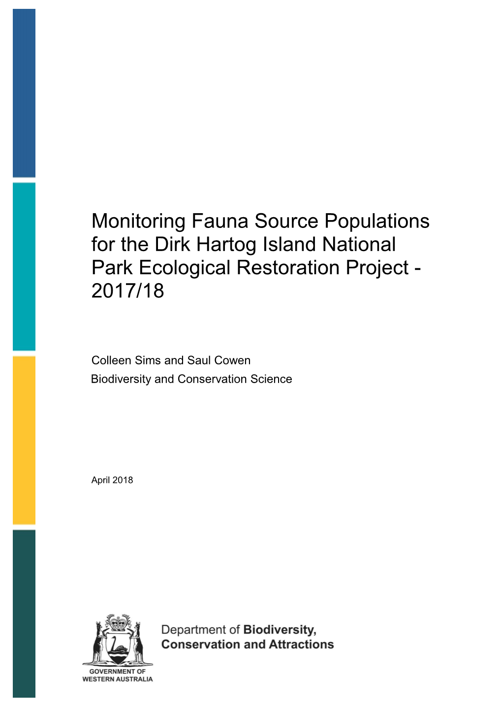 Monitoring Fauna Source Populations for the Dirk Hartog Island National Park Ecological Restoration Project - 2017/18