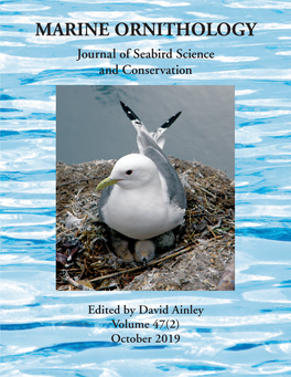 Front Cover Picture: Black-Legged Kittiwake Rissa Tridactyla at the Shoup Bay Colony in Prince William Sound, Alaska, USA, June 2007