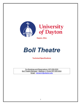 Boll Theatre Specifications