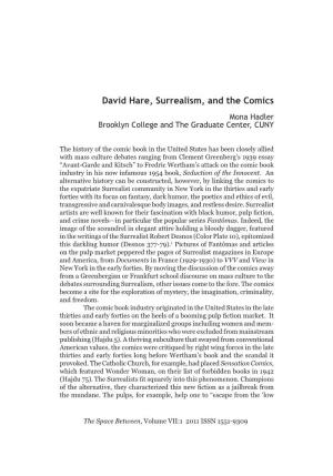 David Hare, Surrealism, and the Comics Mona Hadler Brooklyn College and the Graduate Center, CUNY