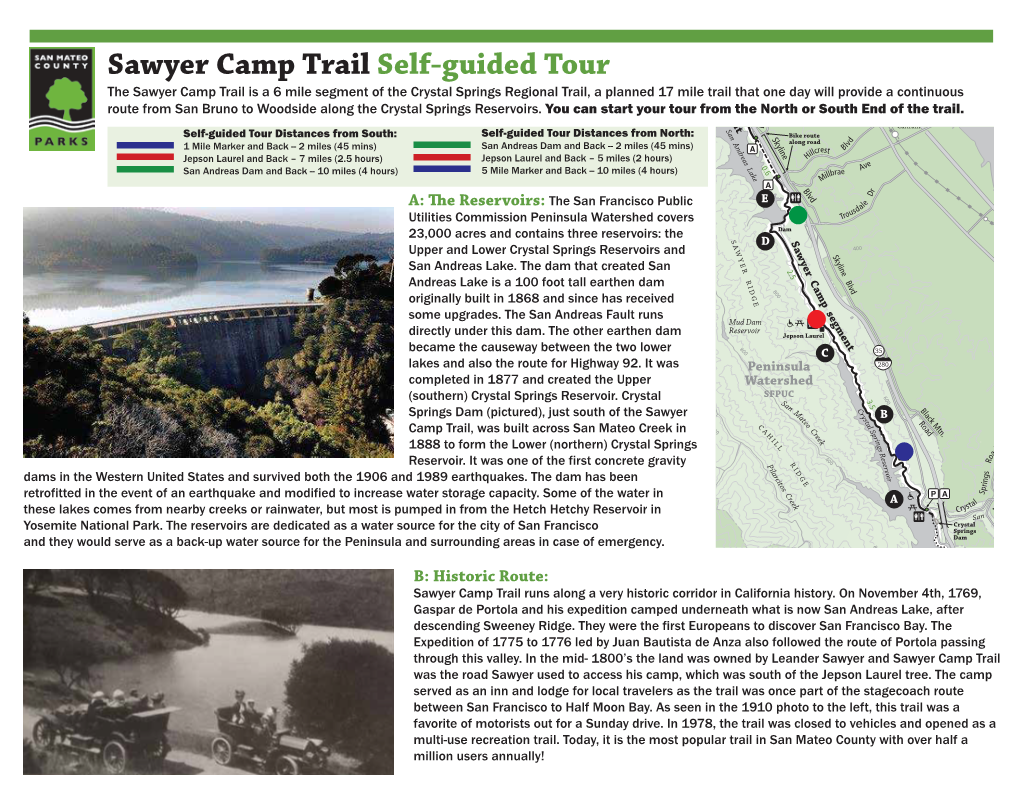 Sawyer Camp Trail Self Guided Tour Sheet