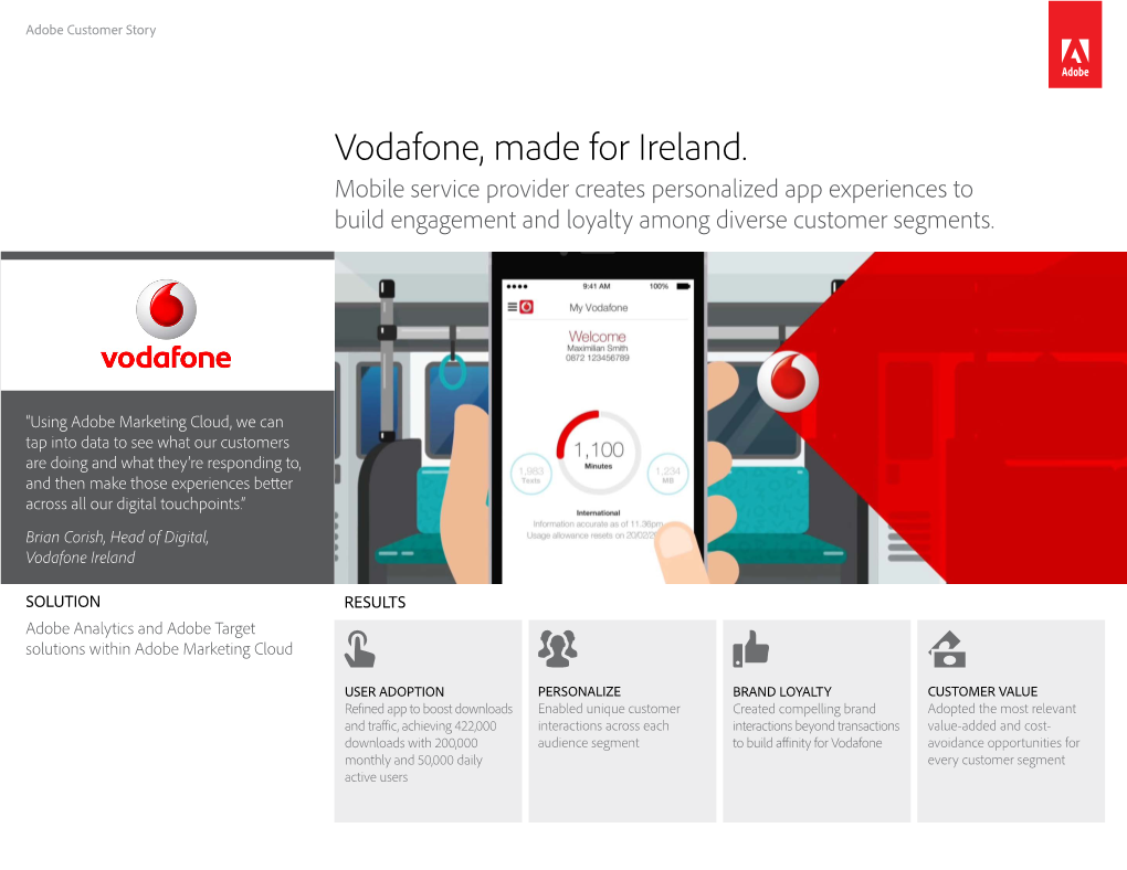 Vodafone, Made for Ireland. Mobile Service Provider Creates Personalized App Experiences to Build Engagement and Loyalty Among Diverse Customer Segments