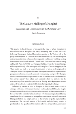 The Luxury Malling of Shanghai: Successes and Dissonances in the Chinese City