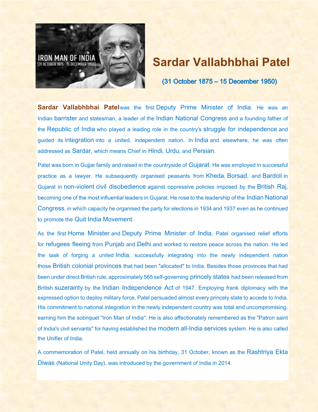 Sardar Vallabhbhai Patel